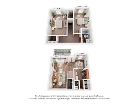Floor plan for 2 beds, 1 bath, 900 sqft